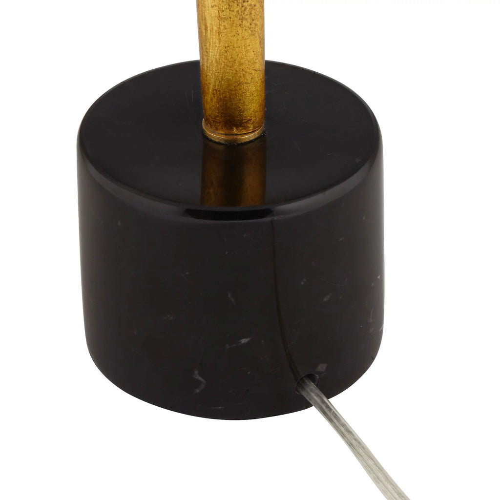 Gold Leaf Table Lamp with Black Drum Shade U899264