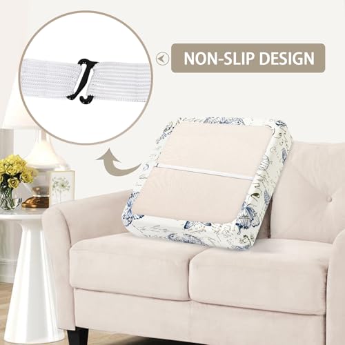 Waterproof Couch Cushion Covers Replacement, Washable Sofa Chair Seat Cushion Covers Soft Jacquard Couch Cushion Slipcovers Stretch Furniture Protector (Medium, Light Grey) J363239