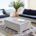 45" Light Gray Wicker Rattan Outdoor Coffee Table R8962