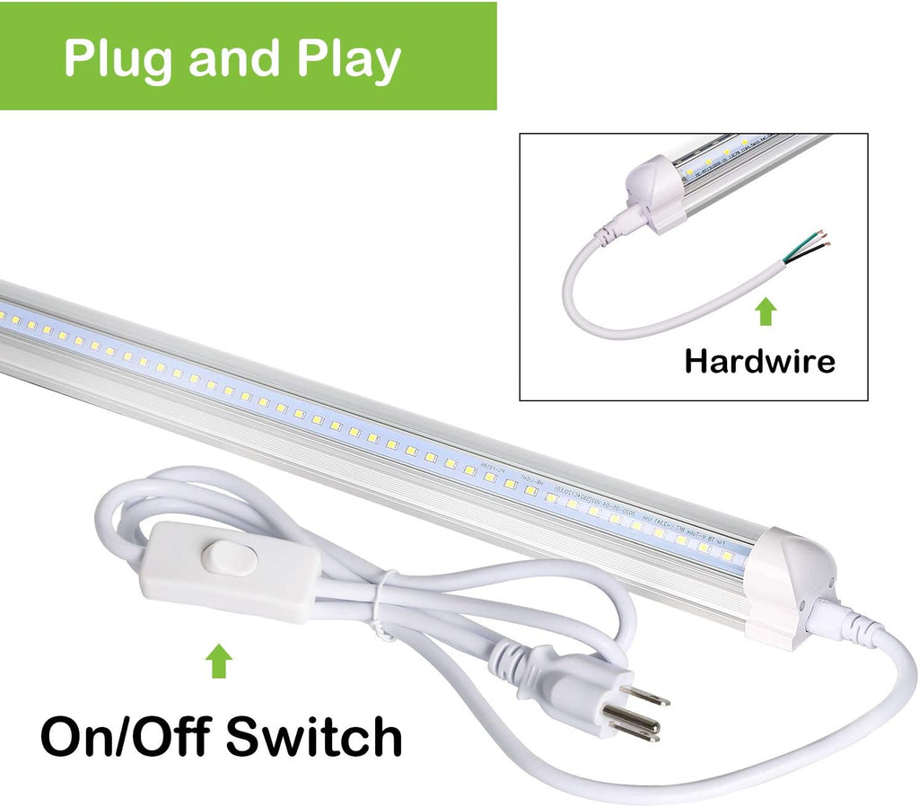 8FT LED Shop Light, 10000LM, 80W, 5000K Daylight, 10 Pack L453709