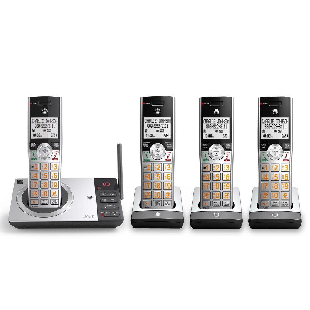 Silver/Black Cordless Phone with 4 Handsets R26235