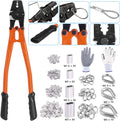 14'' Wire Rope Crimping Tool with Crimp Ferrules and Cable Thimbles W176239