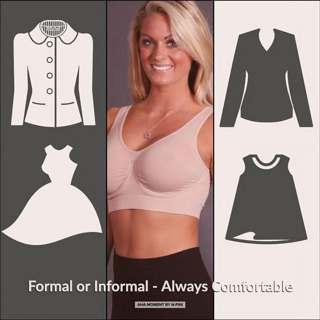 Black Seamless Non-padded Underwire Bra L972098