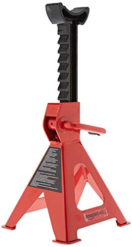 3 Ton Capacity Steel Auto Stands, 1 Pair, Black and Red P1168