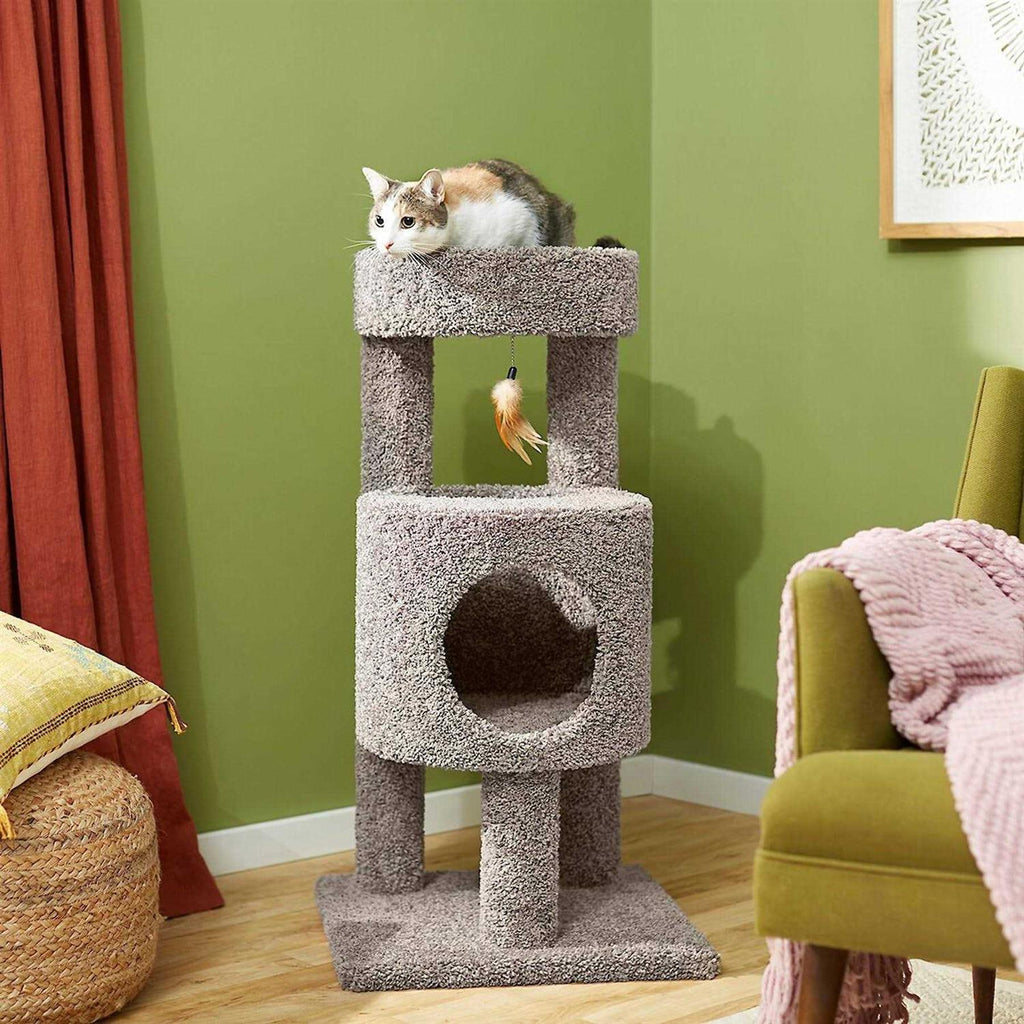 36-in Real Carpet Wooden Cat Tree H11488