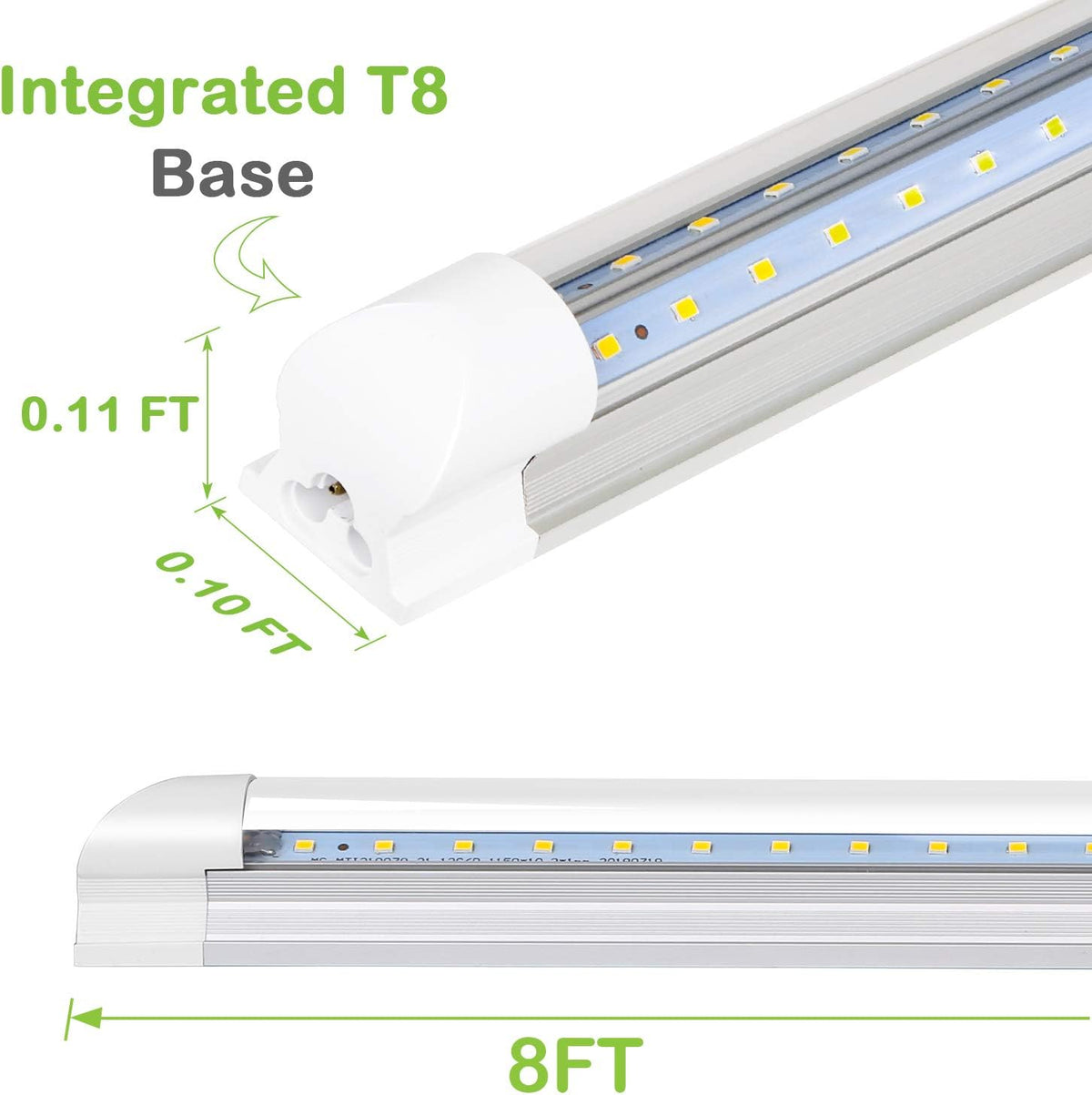 8FT LED Shop Light, 10000LM, 80W, 5000K Daylight, 10 Pack L453709