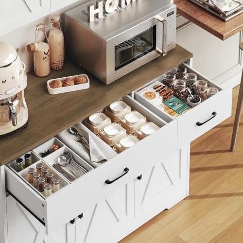Black Tall Pantry Cabinet with Charging Station and Microwave Stand M6366