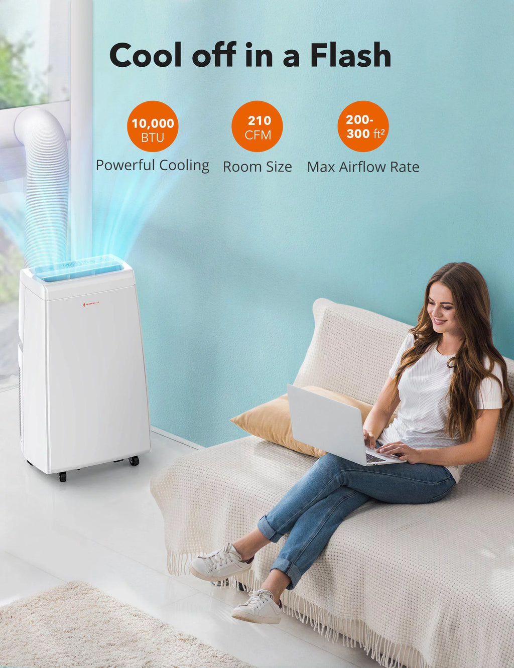 10,200-BTU 115V 3-in-1 Portable Air Conditioner, Dehumidifier, & Fan S2951