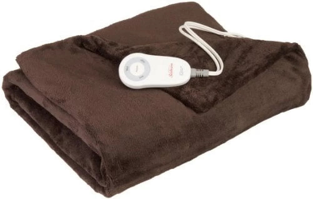 Microplush Heated Throw, Walnut C13164