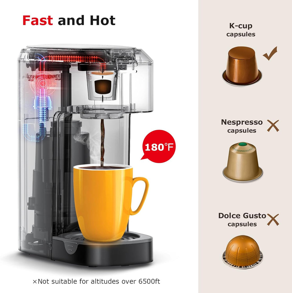 Single Serve Coffee Maker for K Cup Capsule, Brew Sizes 6 to 12oz M647330