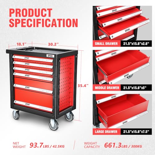 Green 7-Drawer Rolling Tool Cabinet Chest O4443