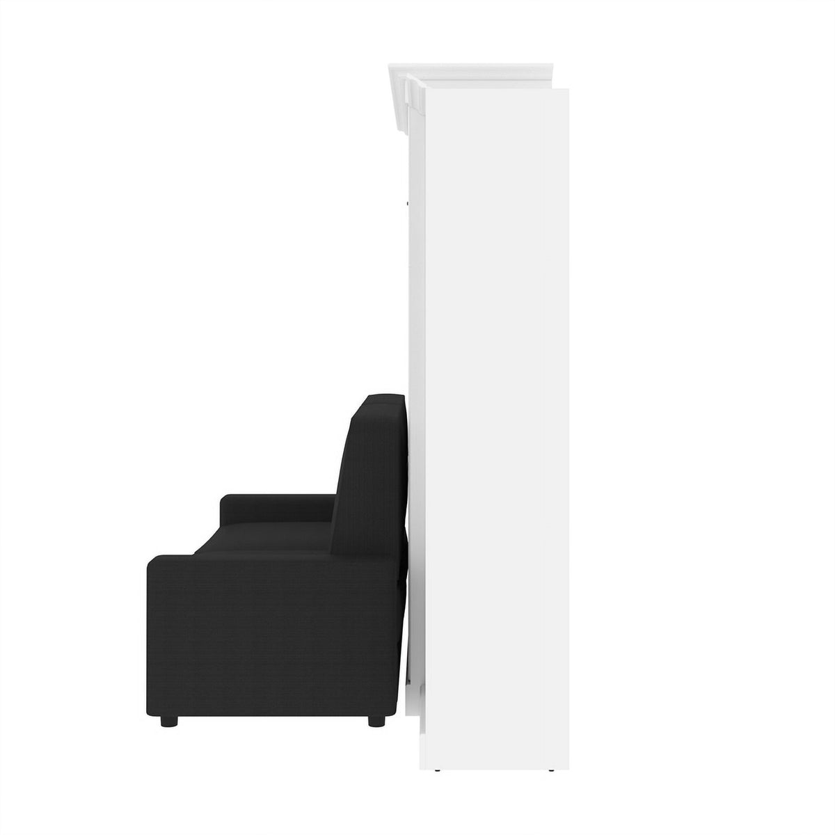 White Gray Wood Queen Murphy Bed with Sofa X82024