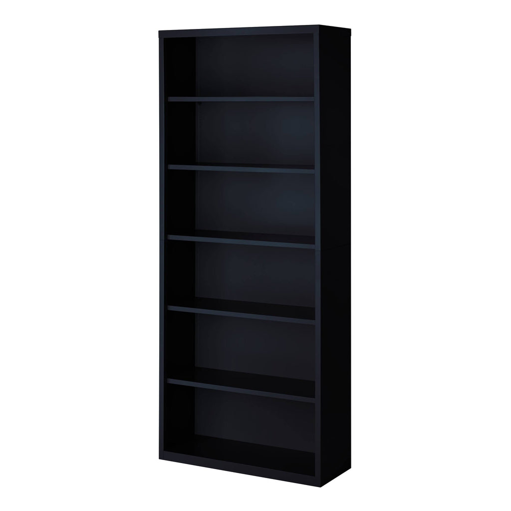 Black 6-Shelf Metal Bookcase R432