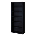 Black 6-Shelf Metal Bookcase R432