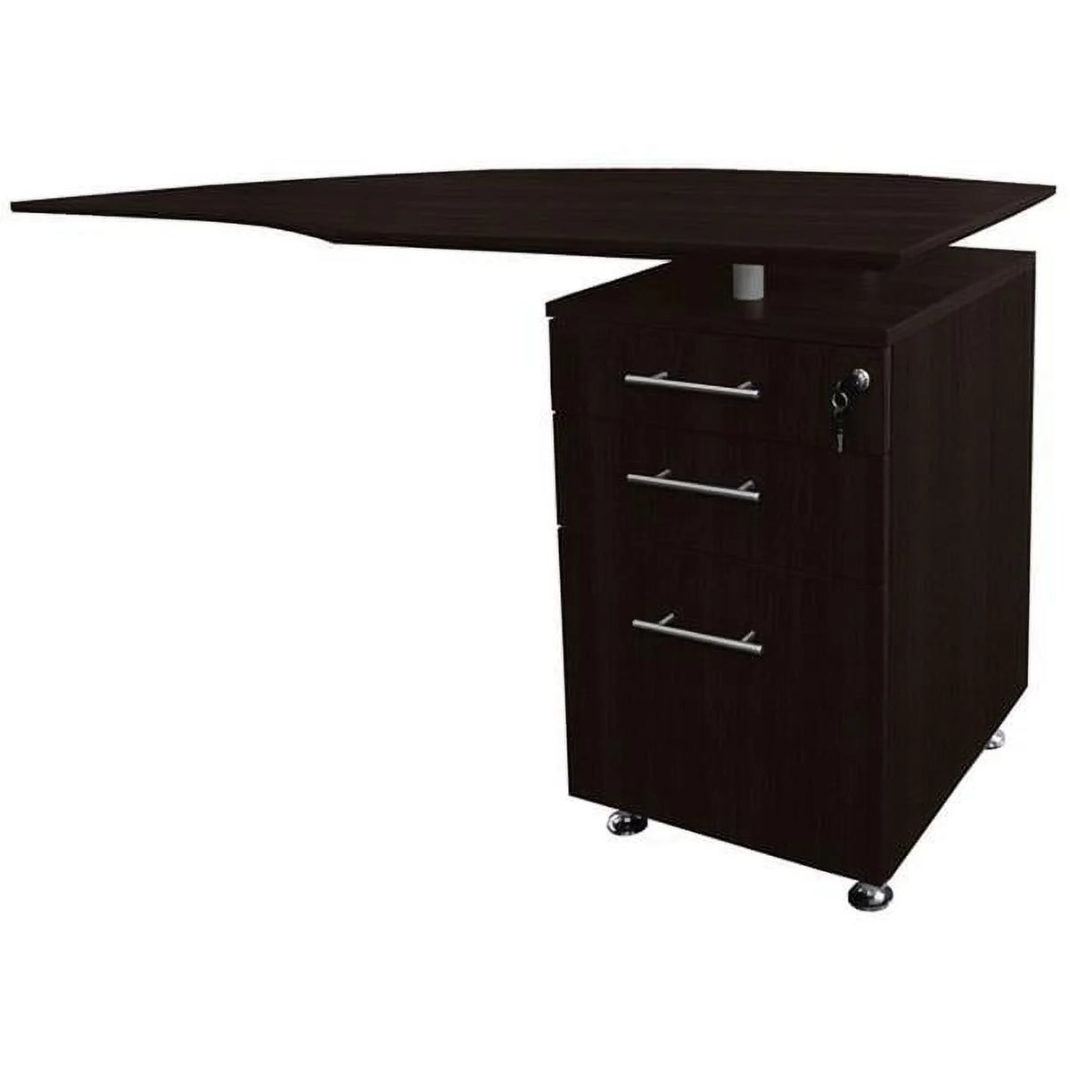 63 in. Curved Desk Return with Pedestal V29222