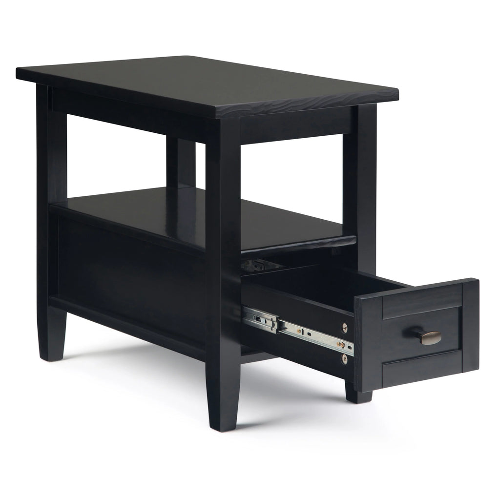 Solid Wood 14 Inch Wide Tobacco Brown Side Table N1464