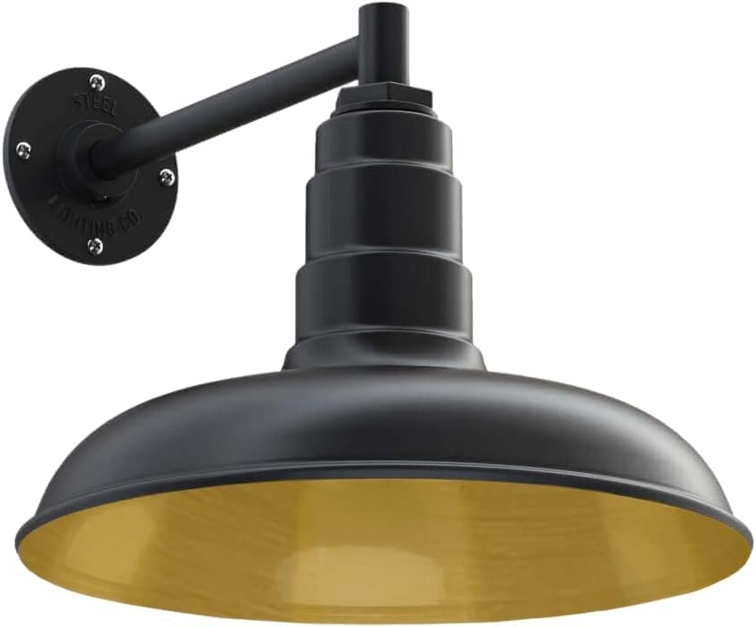 Gooseneck Barn Light with Steel Dome, 16 Gooseneck, White E63584