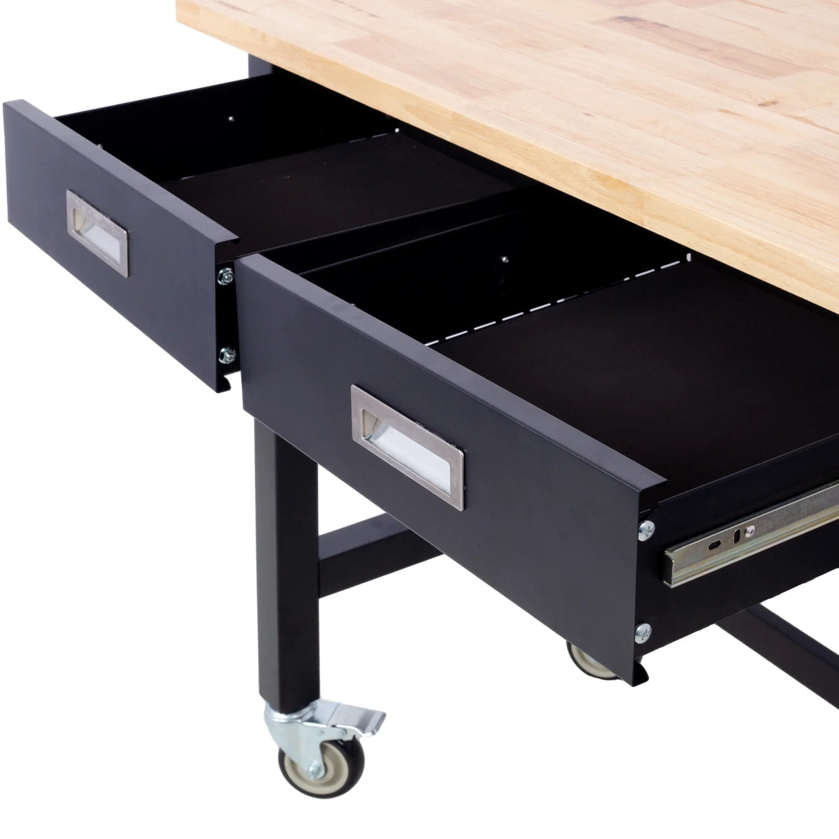 48in Adjustable Bamboo Wood Workbench with Drawer Storage A753279