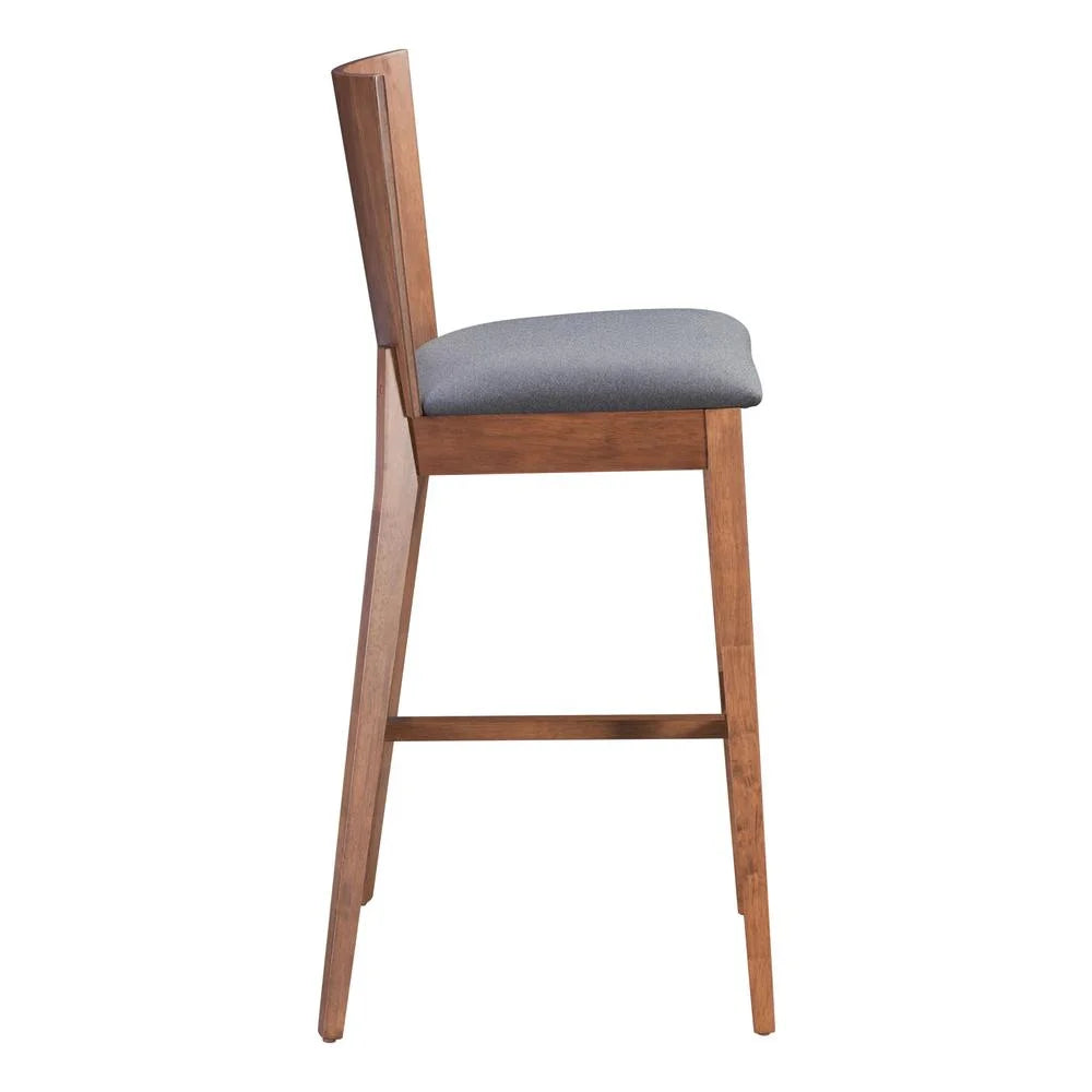 Walnut Dark Gray Bar Chair E9229