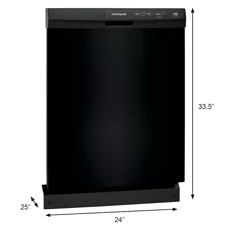 Black 24 In. Built-In Tall Tub Dishwasher with 3-Cycles O9903