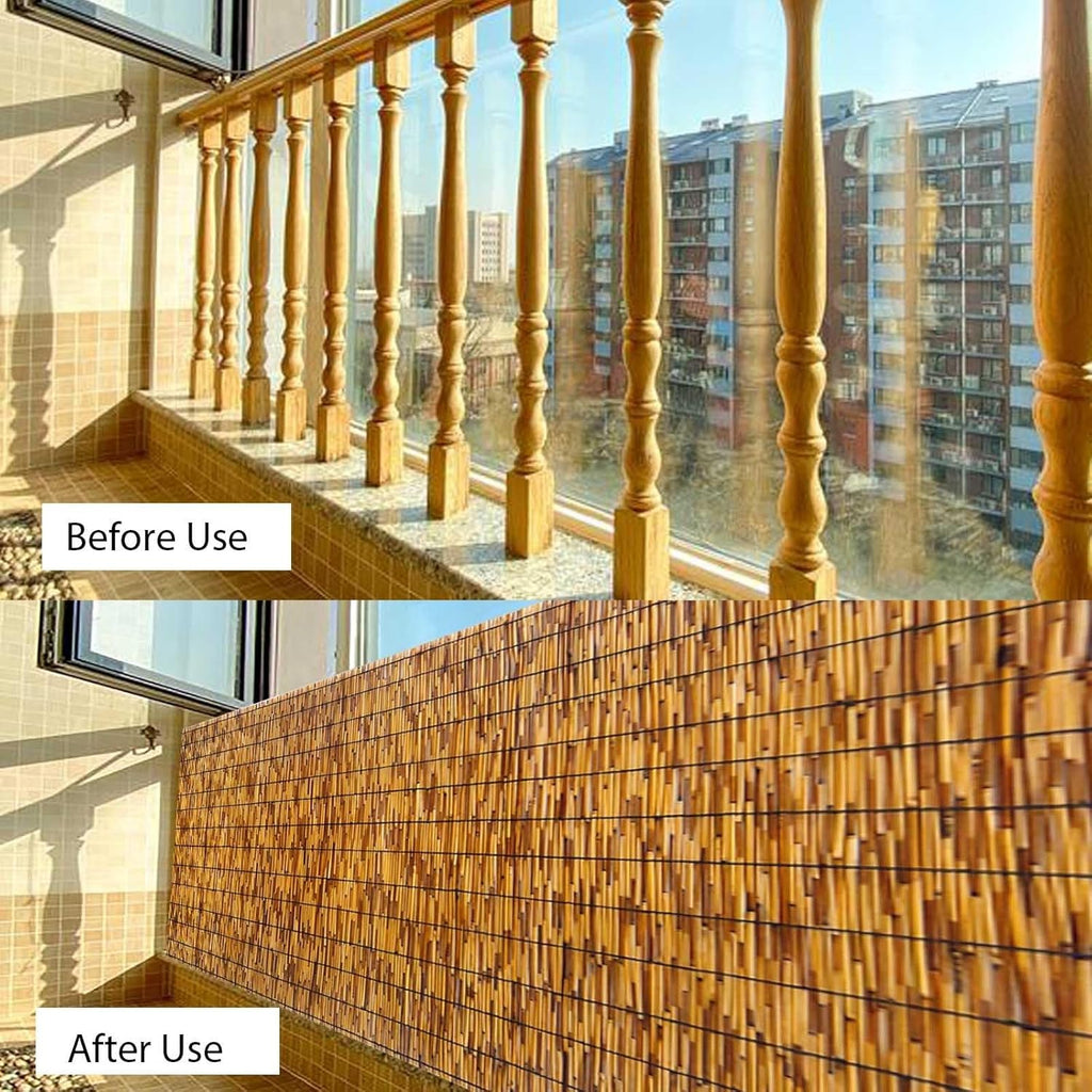 Natural Bamboo Privacy Screen Fence 2.3x15ft C612