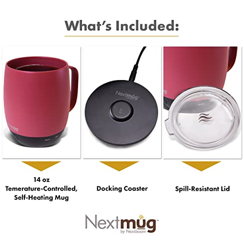 Burgundy 14 oz Self-Heating Coffee Mug P17758