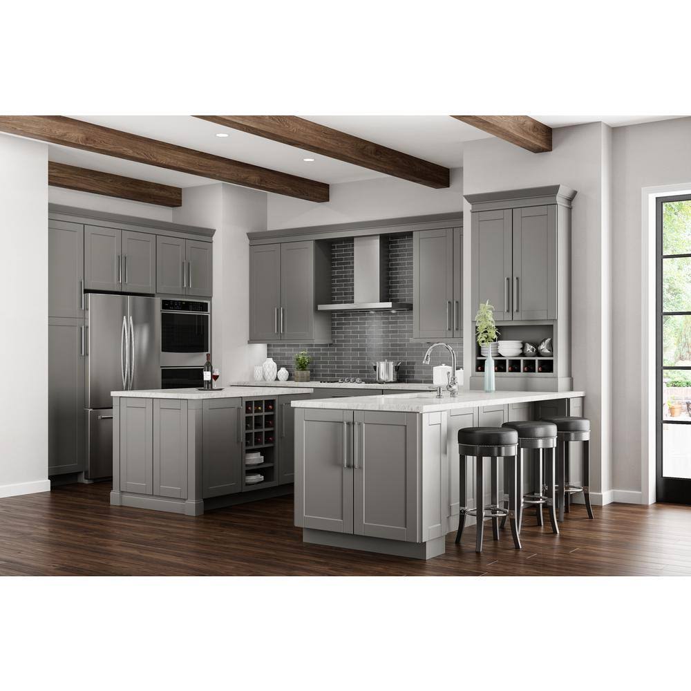 Dove Gray Farmhouse Apron-Front Sink Base Kitchen Cabinet E215471