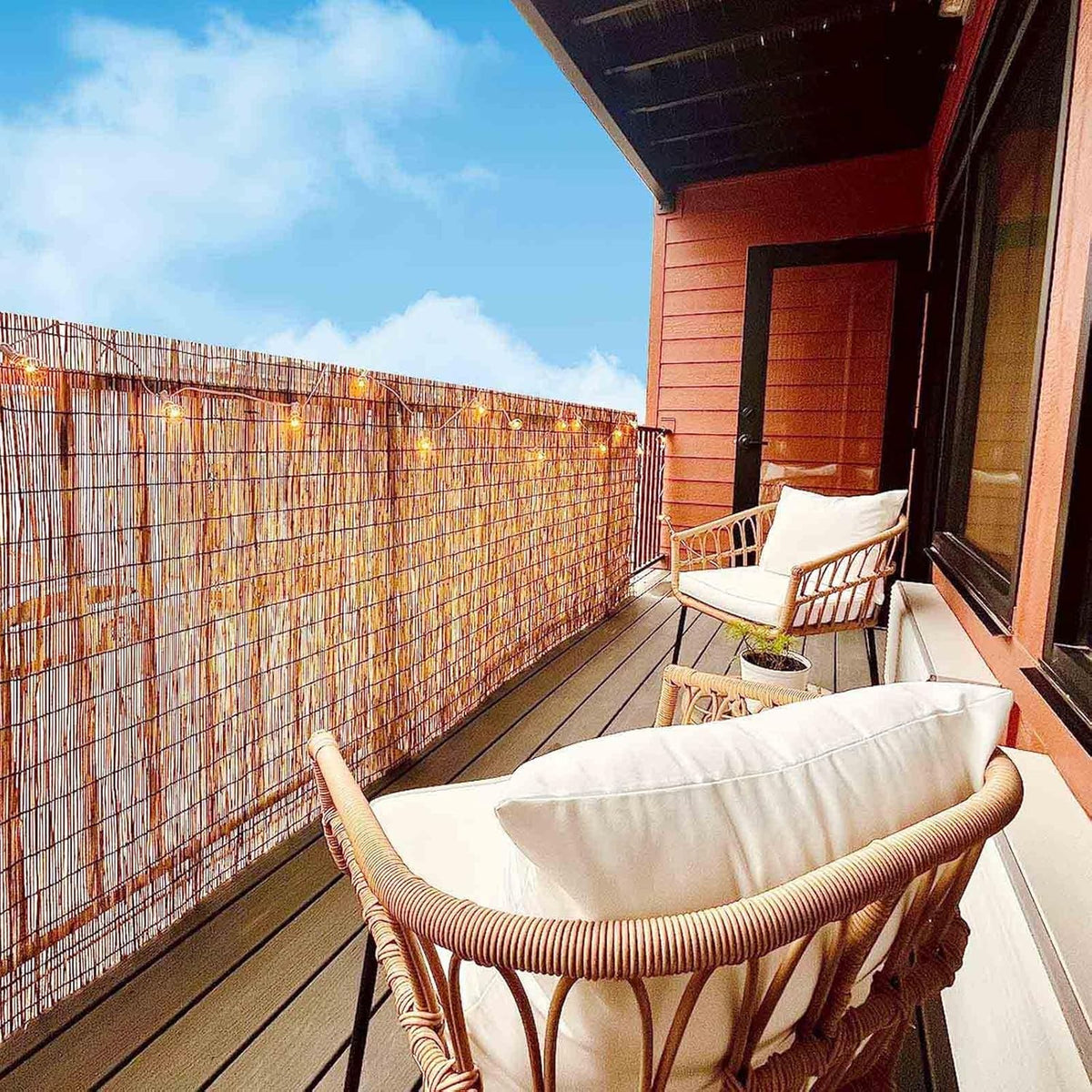 Natural Bamboo Privacy Screen Fence 2.3x15ft C612