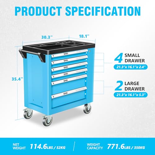 Green 7-Drawer Rolling Tool Cabinet Chest O4443