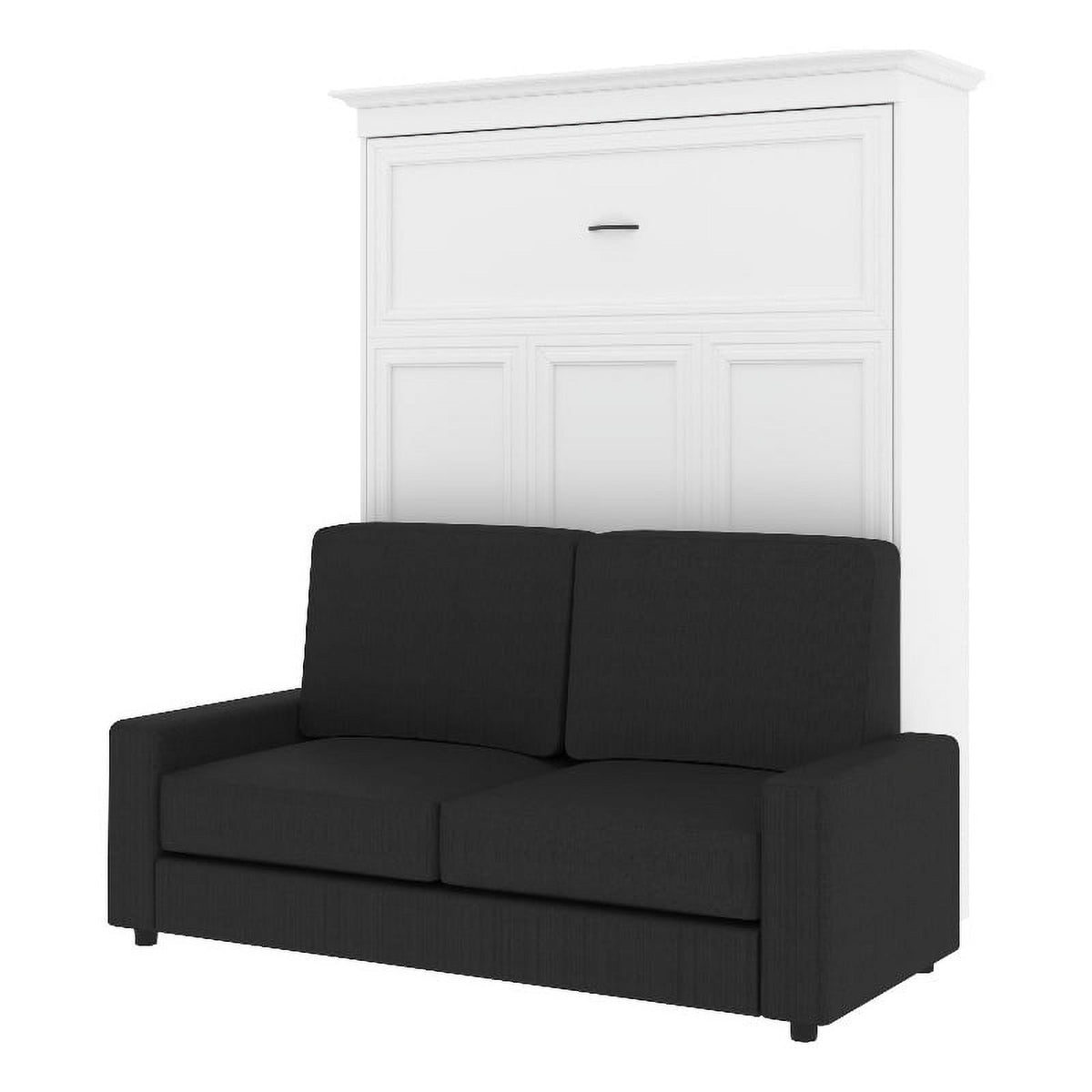 White Gray Wood Queen Murphy Bed with Sofa X82024