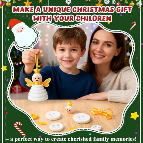 DIY Christmas Button Ornament Making Set, 4PCS F3075