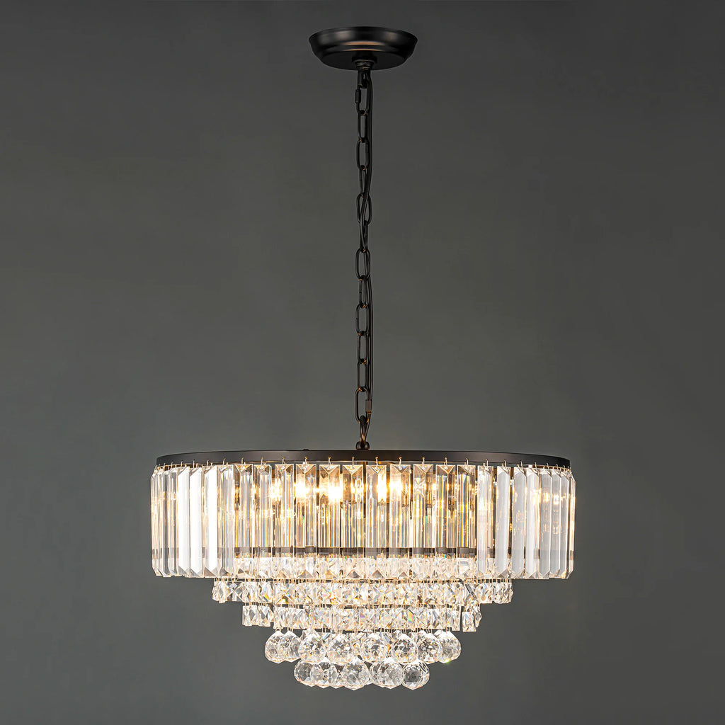 5-Light Tiered Drum Crystal Chandelier W17978