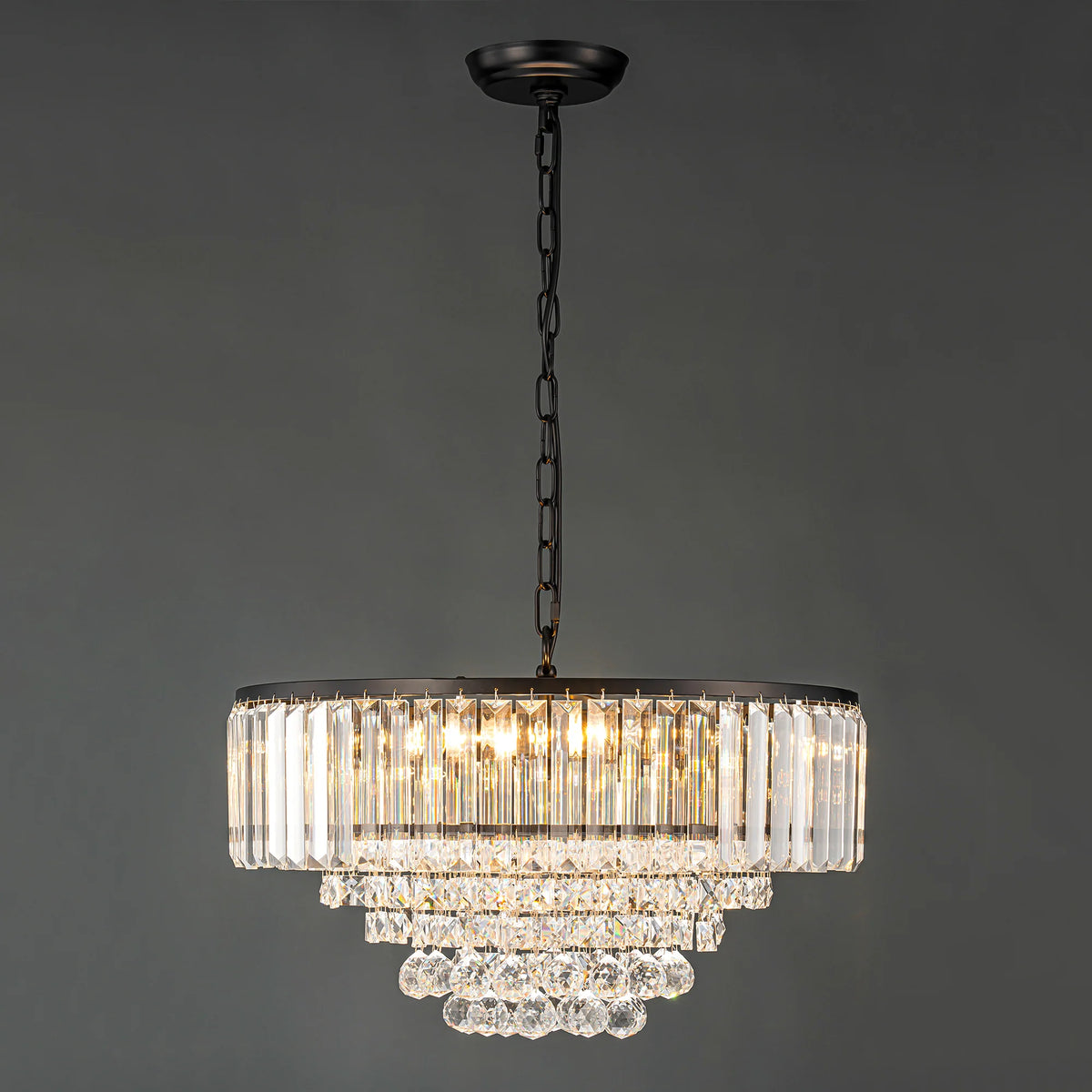 5-Light Tiered Drum Crystal Chandelier W17978