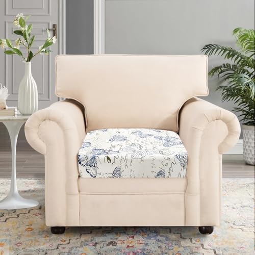 Waterproof Couch Cushion Covers Replacement, Washable Sofa Chair Seat Cushion Covers Soft Jacquard Couch Cushion Slipcovers Stretch Furniture Protector (Medium, Light Grey) J363239