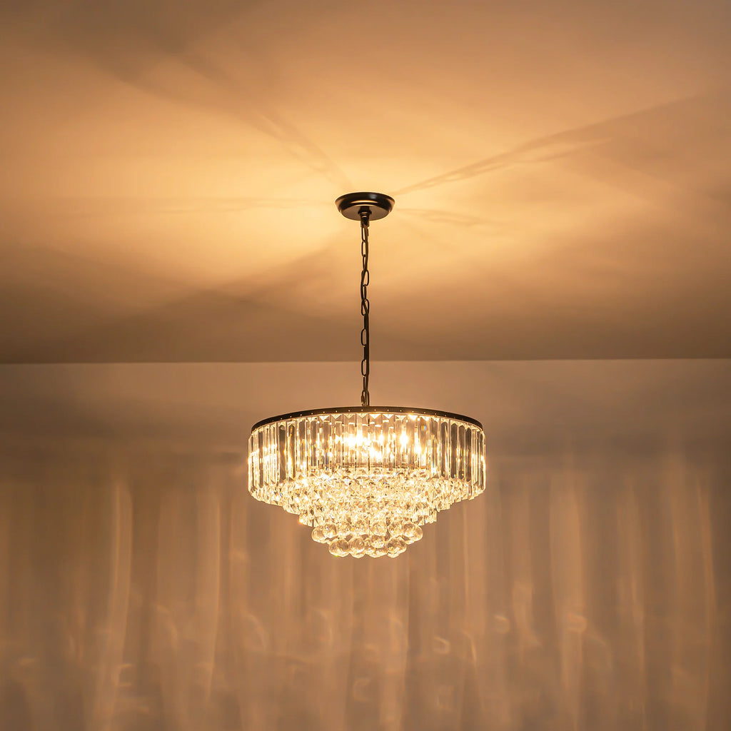 5-Light Tiered Drum Crystal Chandelier W17978