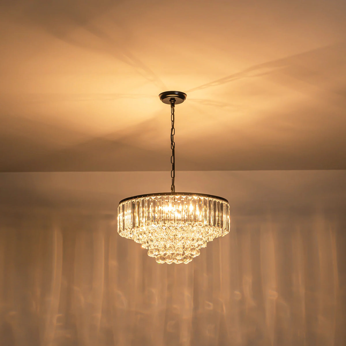 5-Light Tiered Drum Crystal Chandelier W17978