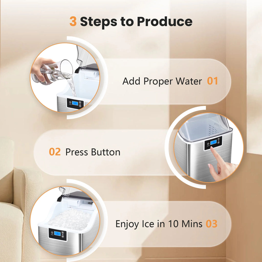 Silver Countertop Ice Maker L26344