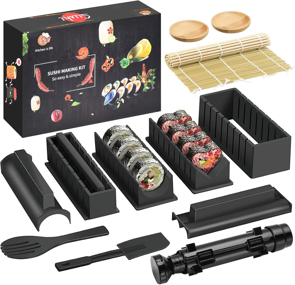 Sushi Making Kit with Bamboo Mats and Sushi Rice Roll Mold Shapes X92128