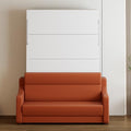 White Full Size Murphy Bed Cabinet with Shelf and Drawers W63441