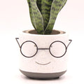 Green 4 inch Face Planter Pot with Drainage Y559