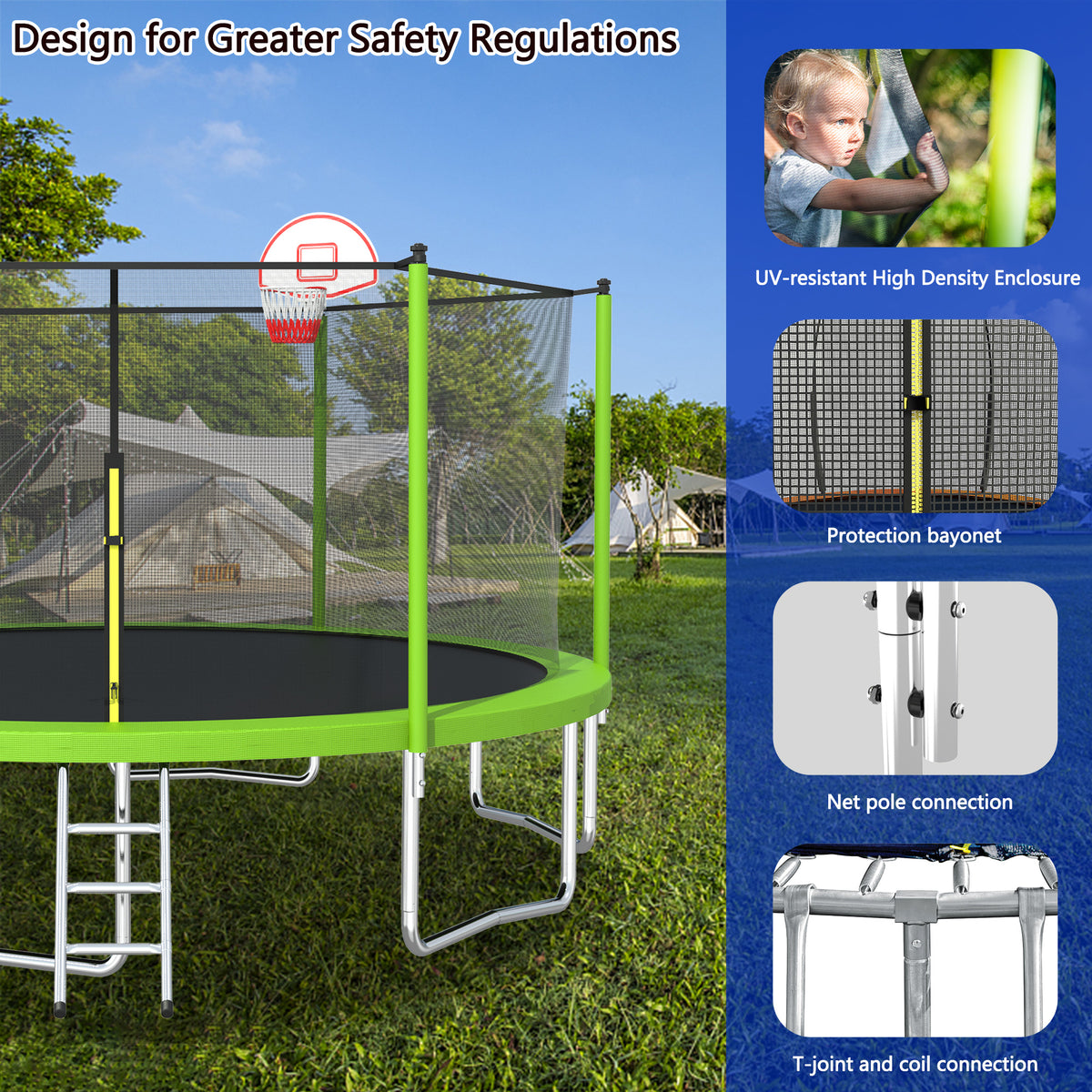 1300LB 15FT Trampoline with Enclosure D54298