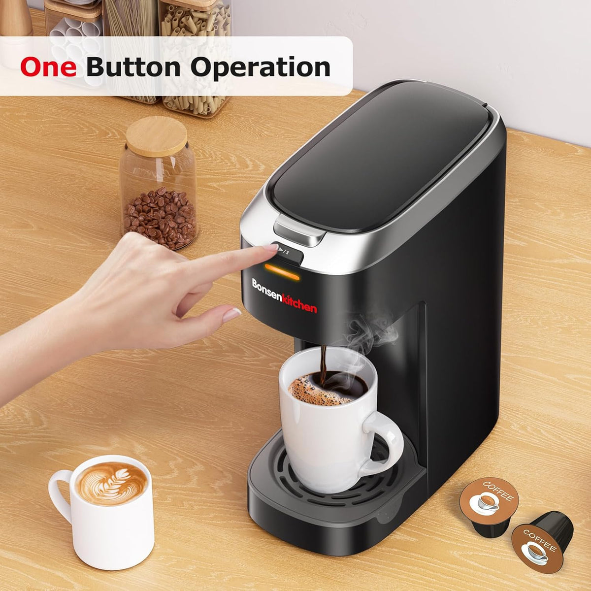 Single Serve Coffee Maker for K Cup Capsule, Brew Sizes 6 to 12oz M647330