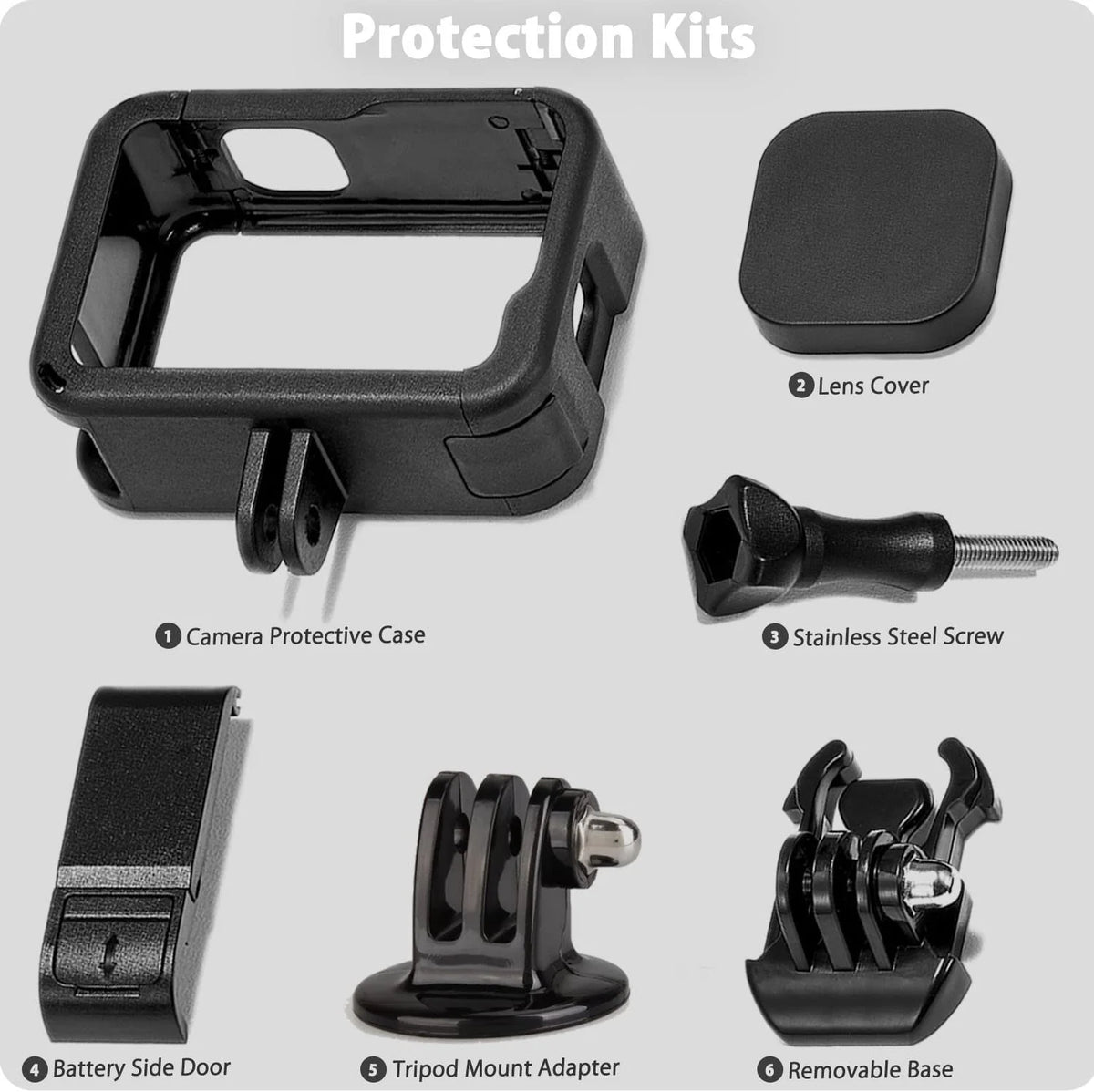 Protective Accessories Kit Frame Mount Housing Case Black B43086