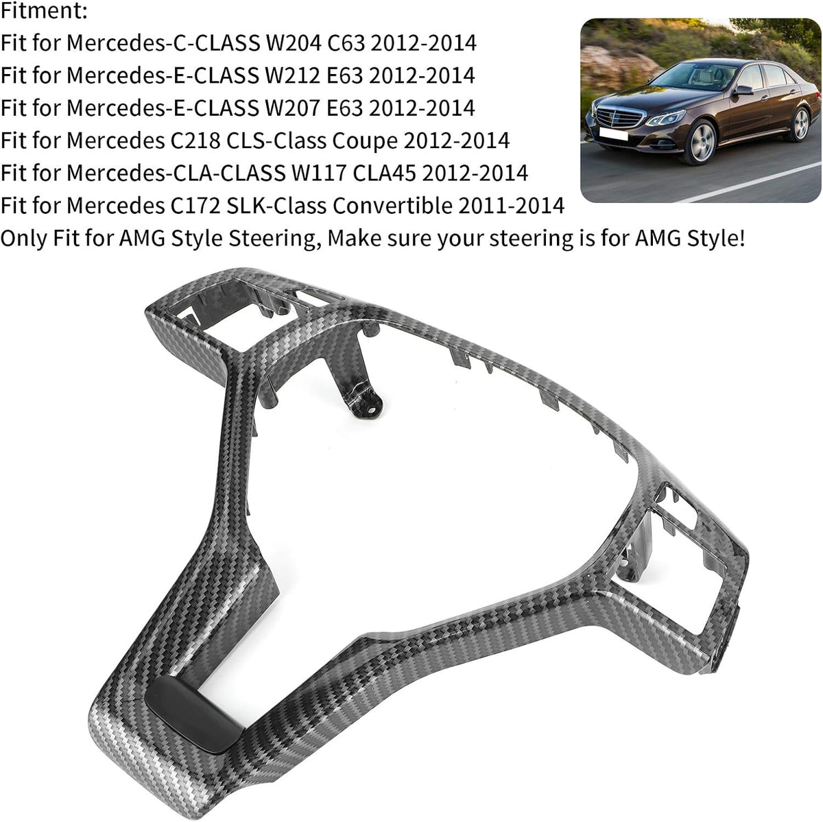 Carbon Fiber Steering Wheel Cover Trim Sticker Kit Car Interior Decoration S654