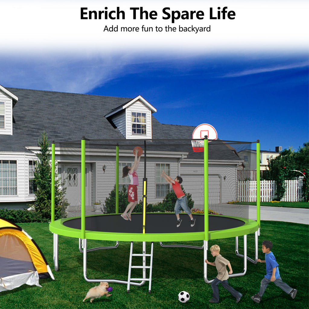 1300LB 15FT Trampoline with Enclosure D54298