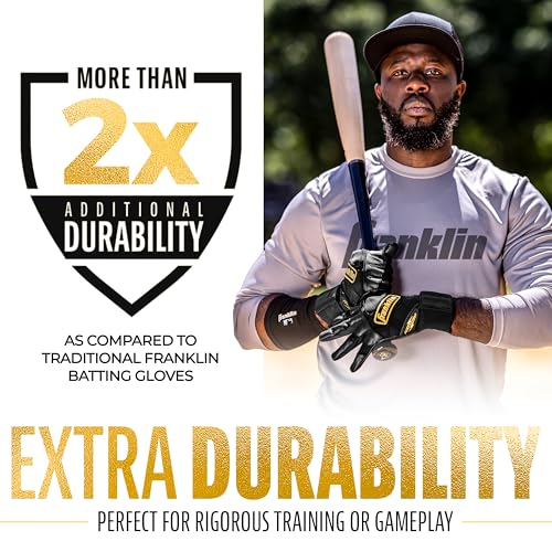 MLB Batting Gloves - Durable Full Wrap Cage Practice Gloves - Heavy Duty Leather F78394