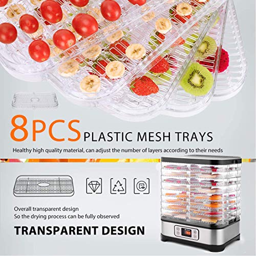 Food Dehydrator Machine with 8 Trays, 400W Digital Timer and Temperature Control, BPA Free S79259