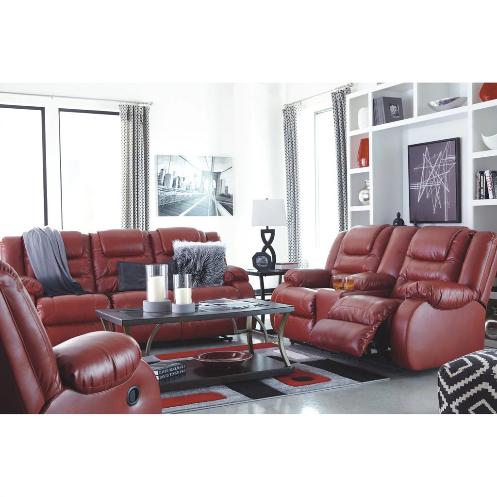 Chocolate Reclining Loveseat with Console M56542