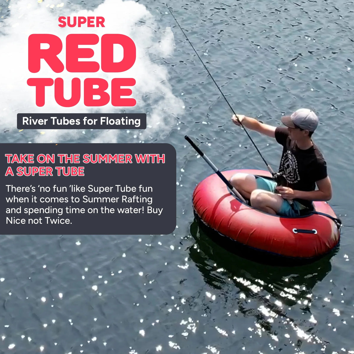 Red Heavy Duty Inflatable River Tube N748923