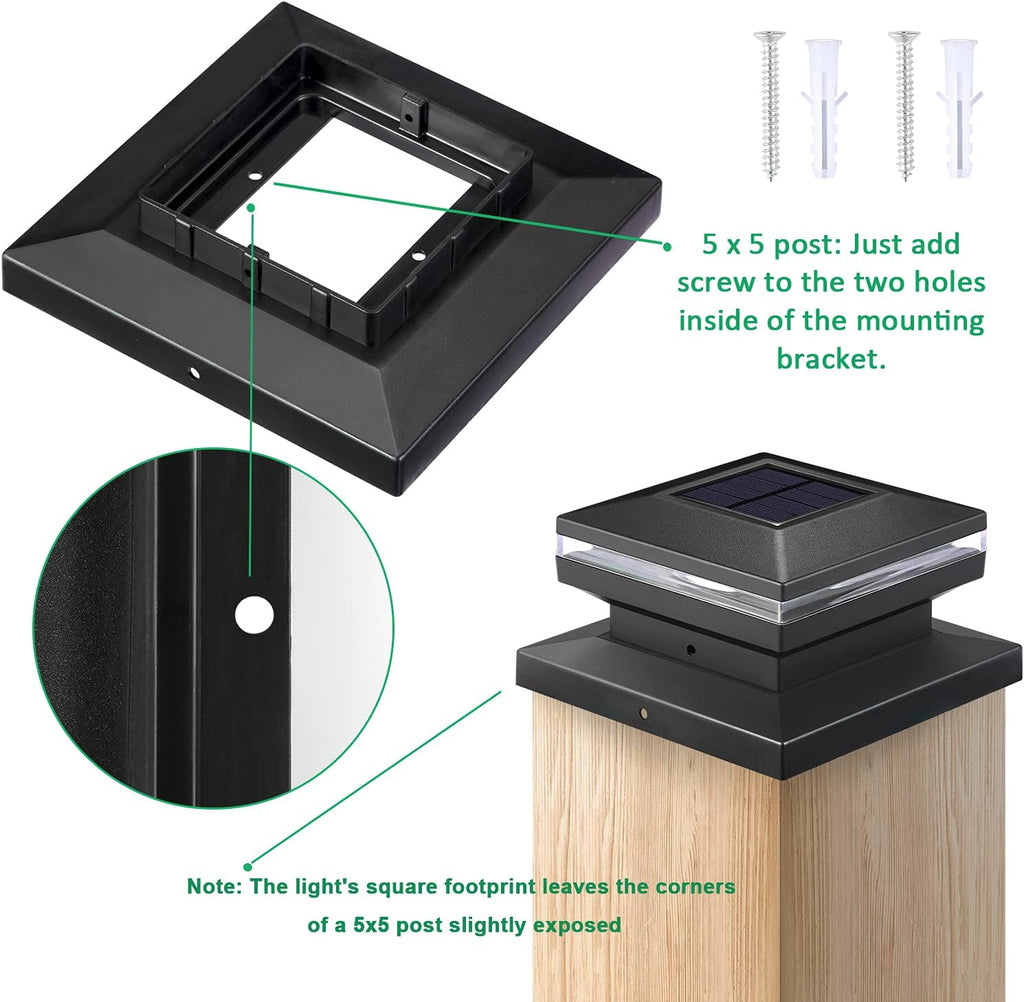 8pcs LED Waterproof Solar Post Cap Lights F78197